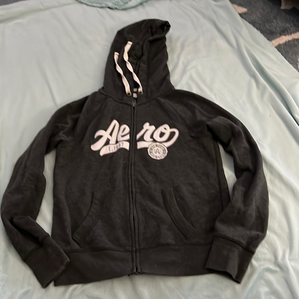 Aeropostale grey zipper hoodie sweatshirt